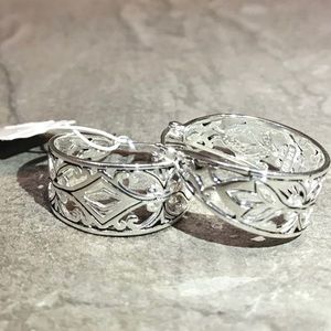 Sterling Silver Filigree Hoop Earrings